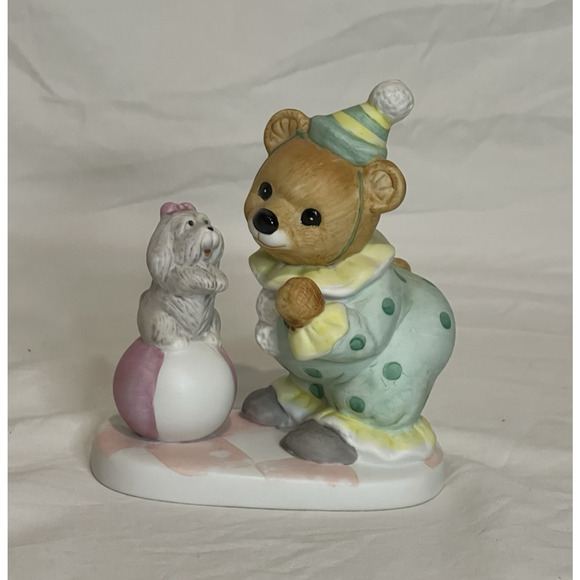 Homco Other - Vintage Homco Clown Teddy Bear w Dog on Ball Figurine Ceramic No 8881 1980 Cute